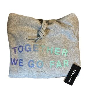 NWT Peloton Gray Hoodie with Vibrant Text